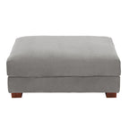 Puf de pana con base de madera maciza