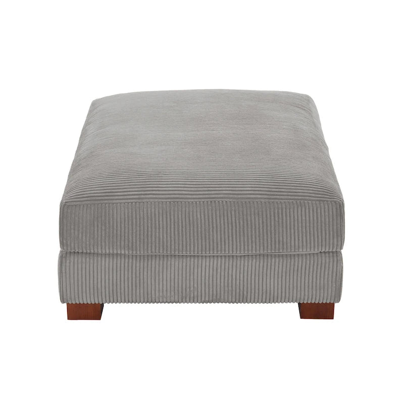 Puf de pana con base de madera maciza
