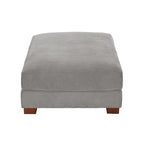 Puf de pana con base de madera maciza