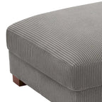 Puf de pana con base de madera maciza