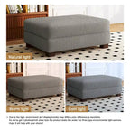 Puf de pana con base de madera maciza