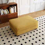 Puf de pana con base de madera maciza