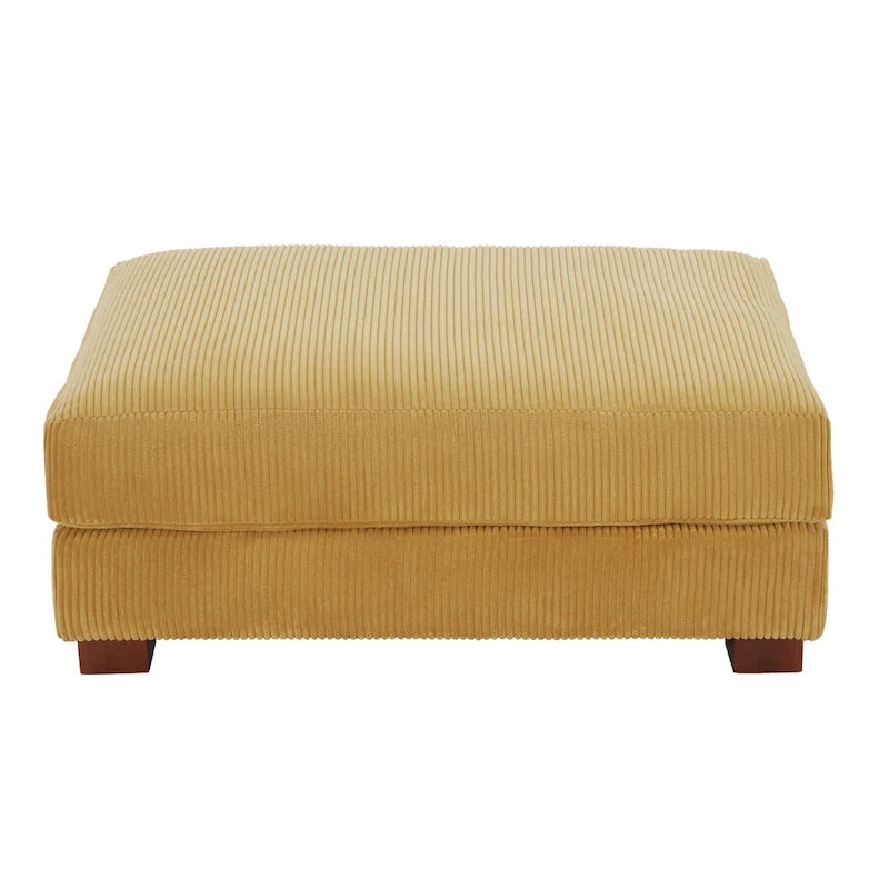 Puf de pana con base de madera maciza