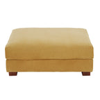 Puf de pana con base de madera maciza