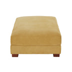 Puf de pana con base de madera maciza