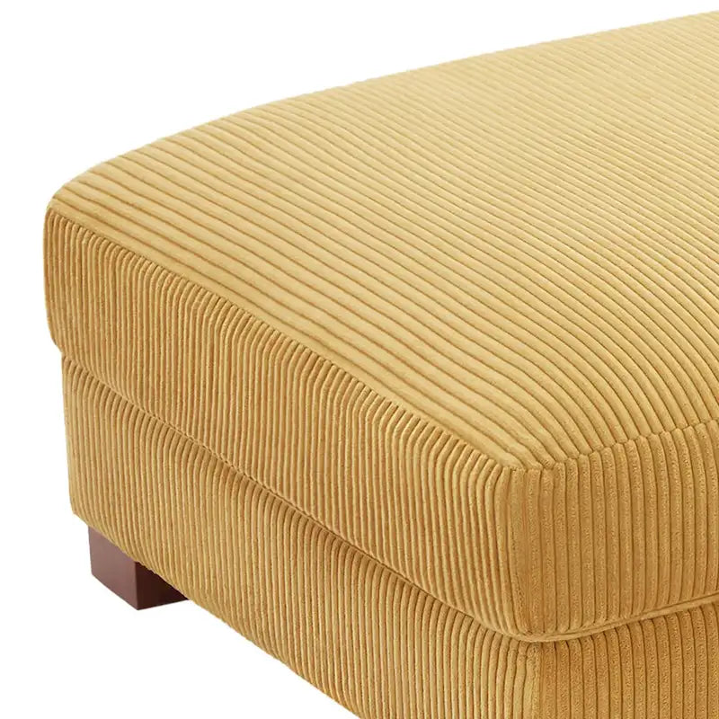 Puf de pana con base de madera maciza