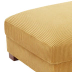 Puf de pana con base de madera maciza