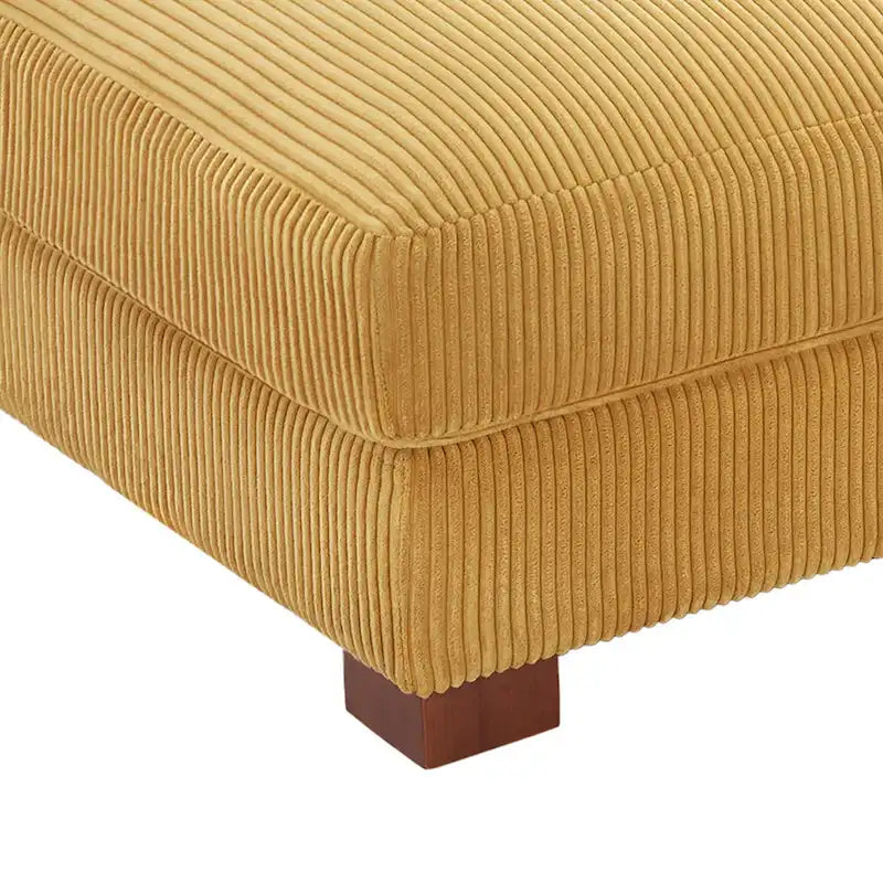 Puf de pana con base de madera maciza