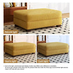 Puf de pana con base de madera maciza