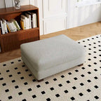 Puf de pana con base de madera maciza