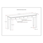 Mesa de Sofá Consola Contemporánea de MADERA MACIZA Essex de 60 pulgadas de Ancho - 60 x 15 x 29.5