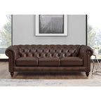 Sofá, diván y sillón Chesterfield de cuero de grano superior