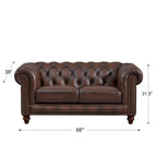 Sofá, diván y sillón Chesterfield de cuero de grano superior