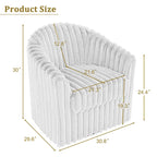 Sillón giratorio tapizado de pana afelpada moderno de 49 pulgadas
