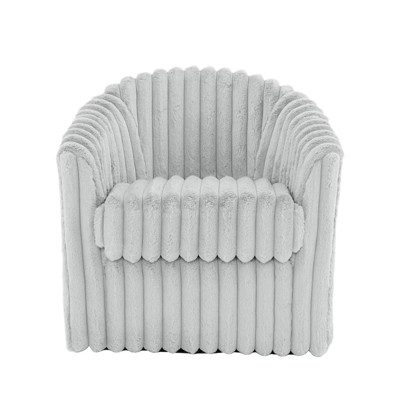 Sillón giratorio tapizado de pana afelpada moderno de 49 pulgadas