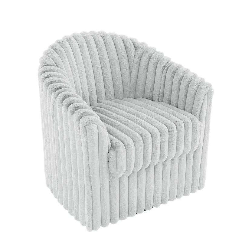 Sillón giratorio tapizado de pana afelpada moderno de 49 pulgadas