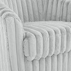 Sillón giratorio tapizado de pana afelpada moderno de 49 pulgadas