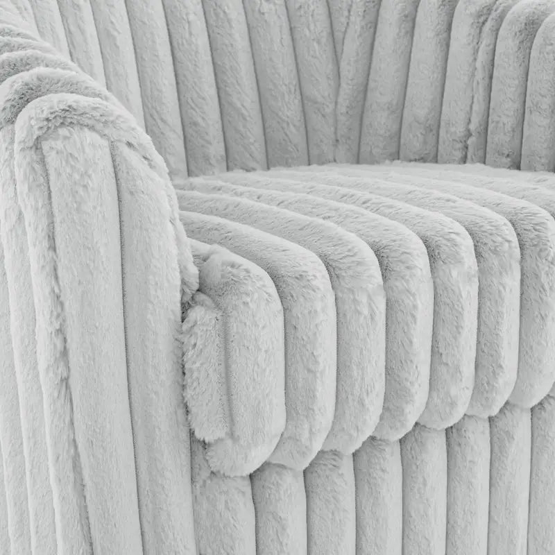 Sillón giratorio tapizado de pana afelpada moderno de 49 pulgadas