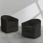 Sillón giratorio tapizado de pana afelpada moderno de 49 pulgadas
