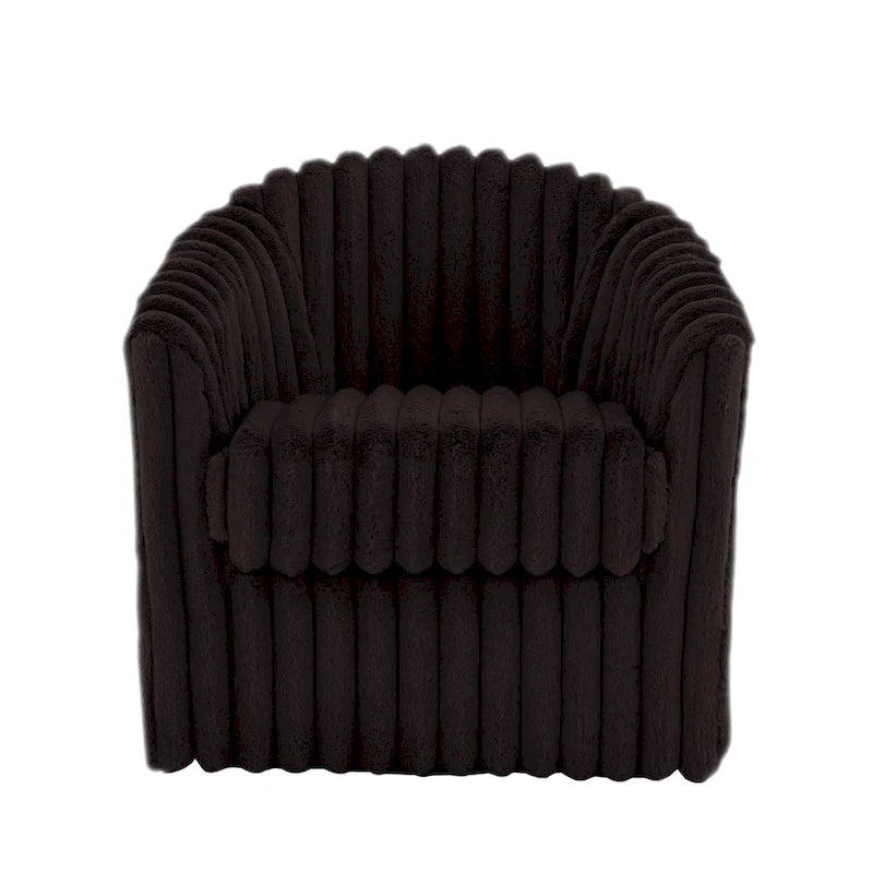 Sillón giratorio tapizado de pana afelpada moderno de 49 pulgadas