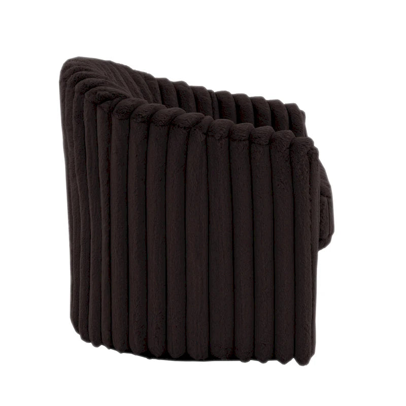 Sillón giratorio tapizado de pana afelpada moderno de 49 pulgadas