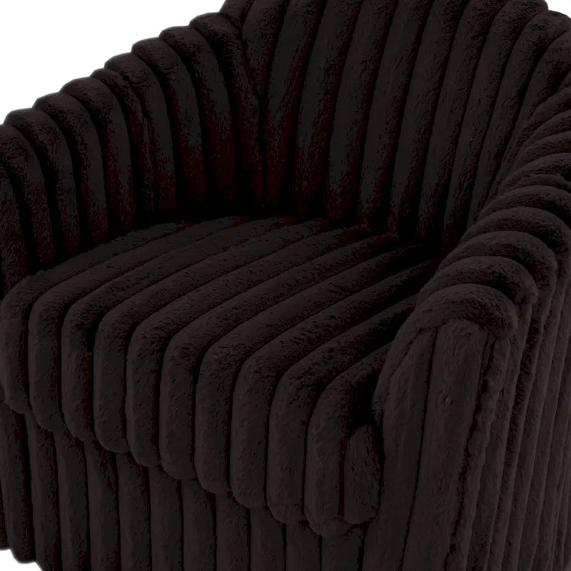 Sillón giratorio tapizado de pana afelpada moderno de 49 pulgadas