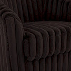Sillón giratorio tapizado de pana afelpada moderno de 49 pulgadas