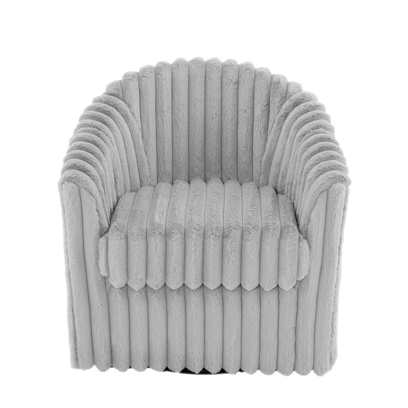Sillón giratorio tapizado de pana afelpada moderno de 49 pulgadas
