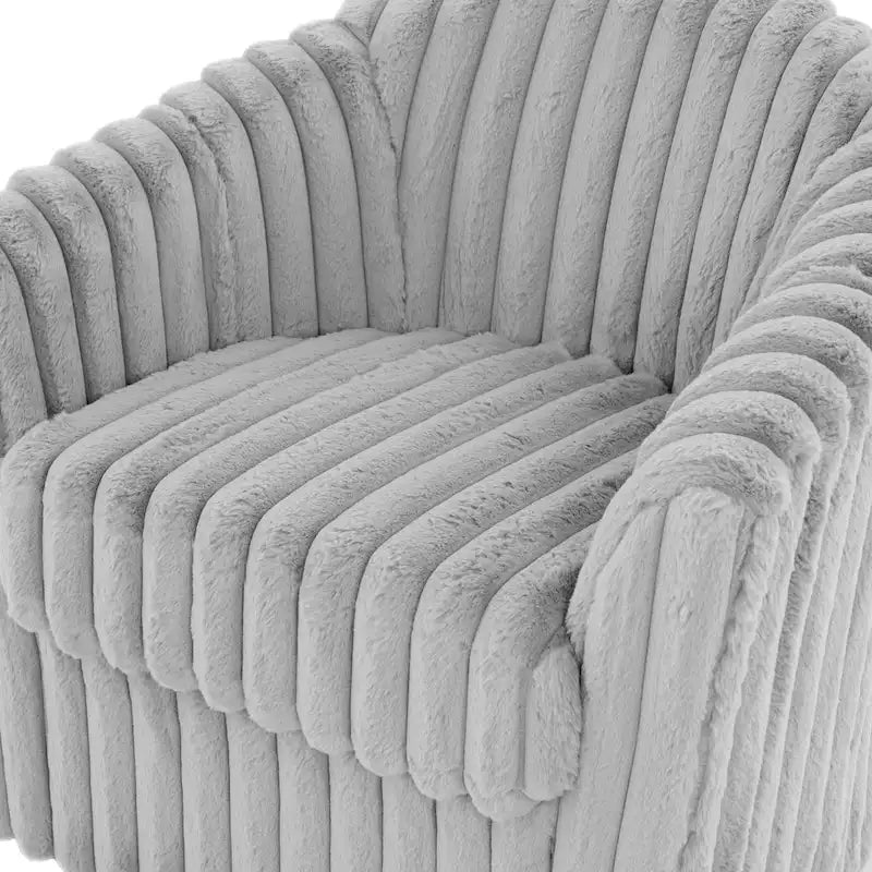 Sillón giratorio tapizado de pana afelpada moderno de 49 pulgadas
