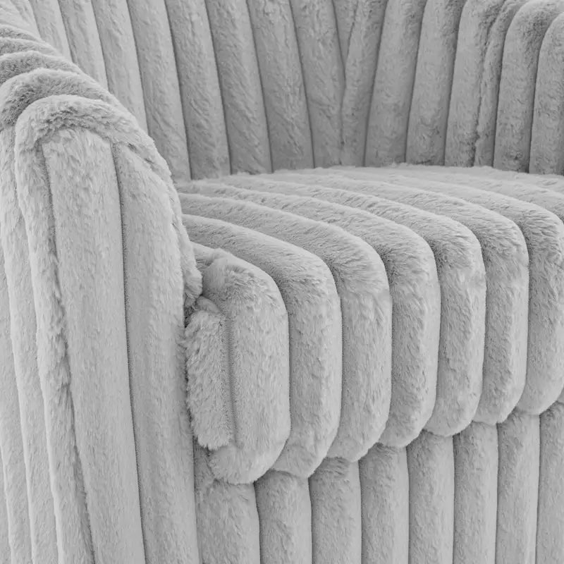 Sillón giratorio tapizado de pana afelpada moderno de 49 pulgadas