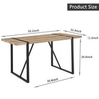Mesa de comedor de color madera y sillas de comedor modernas, mesa de cocina de madera de mediados de siglo, base y patas de metal