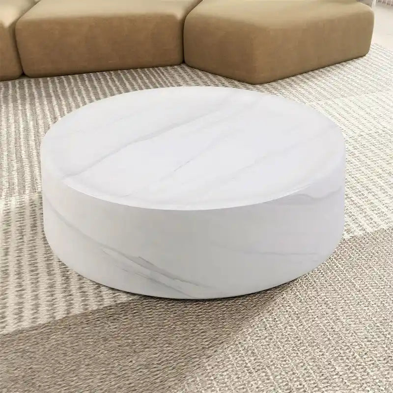 31.49 Mesa de centro redonda de fibra de vidrio resistente con gran espacio de almacenamiento