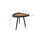 Mesa auxiliar con tablero de ratán - 17 An. x 17 Pr. x 19 Al.