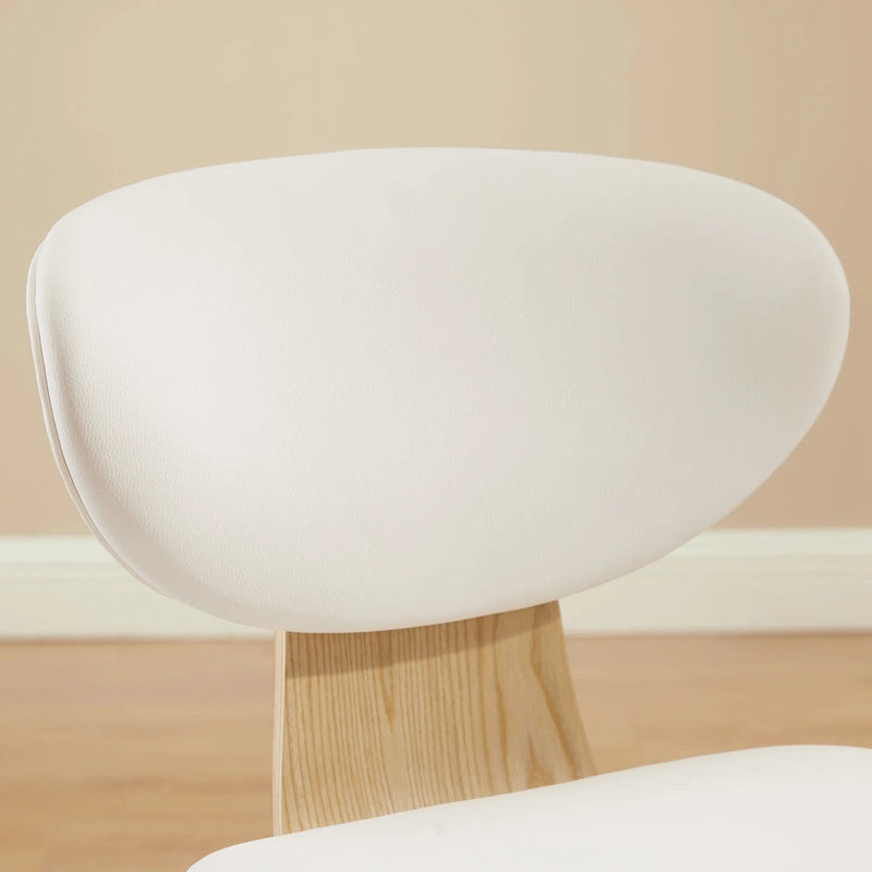 Silla de comedor de madera y piel sintética