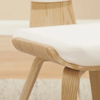 Silla de comedor de madera y piel sintética