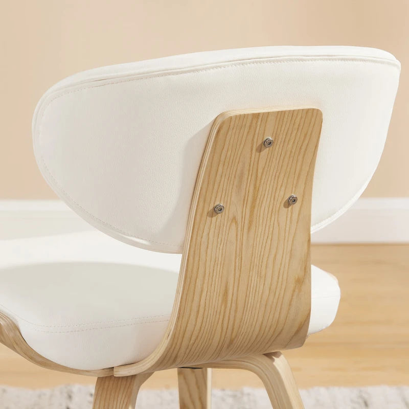 Silla de comedor de madera y piel sintética