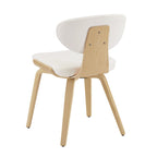 Silla de comedor de madera y piel sintética