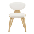 Silla de comedor de madera y piel sintética