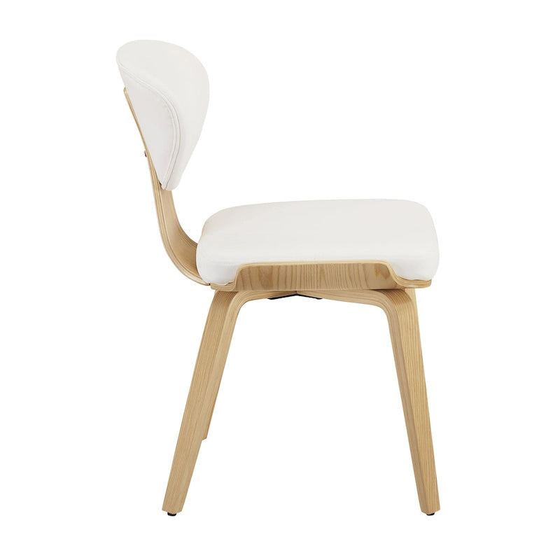 Silla de comedor de madera y piel sintética