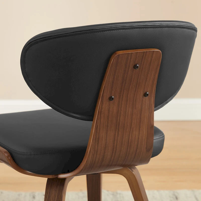 Silla de comedor de madera y piel sintética