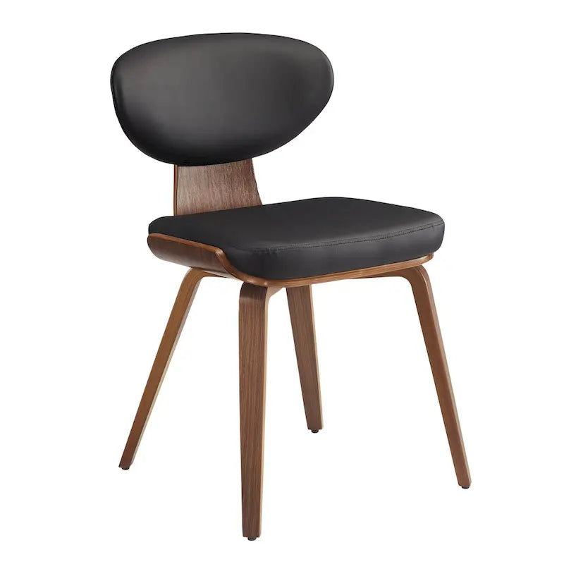 Silla de comedor de madera y piel sintética