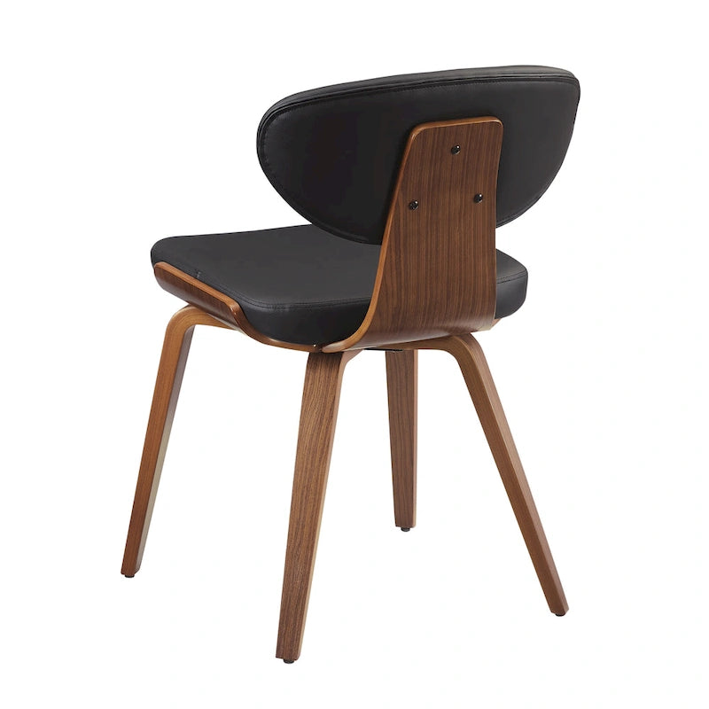 Silla de comedor de madera y piel sintética