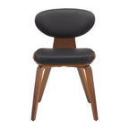 Silla de comedor de madera y piel sintética