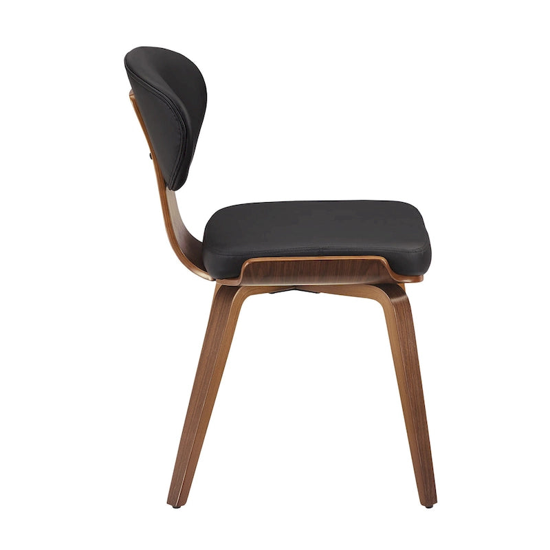 Silla de comedor de madera y piel sintética