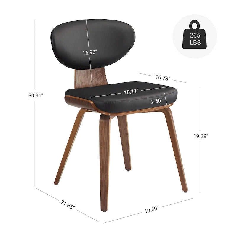 Silla de comedor de madera y piel sintética